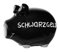 Sparschwein Moneybank 'Schwarzgeld' schwarz mit grau und weißer Schrift