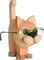 Kuhnert Brillenständer aus Holz - zur Aufbewahrung und Präsentation - Katze Natur - Höhe: ca. 23cm - Made in Germany