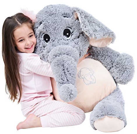 IKASA Großer Elefant Stofftier Riesenelefant Plüschtiere für Kinder (Grau, 100cm)