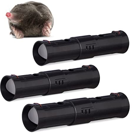 Relaxdays Piège à Taupe, Lot de 4, Tunnel piège Vivant défense Animale Lutte Anti Taupe piège Tube Plastique 2 Ouvertures, Noir