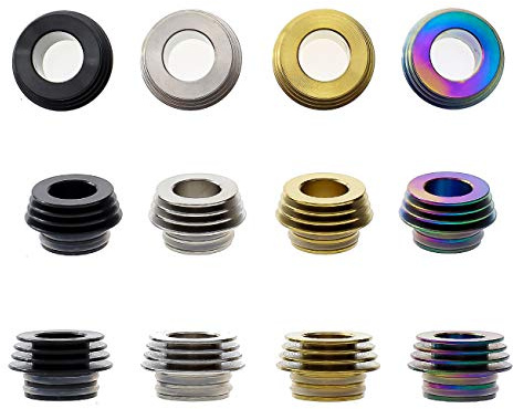 810 auf 510 Drip Tip Adapter Edelstahl + Heat Sink Mundstück Kühlung Driptip (Silber)