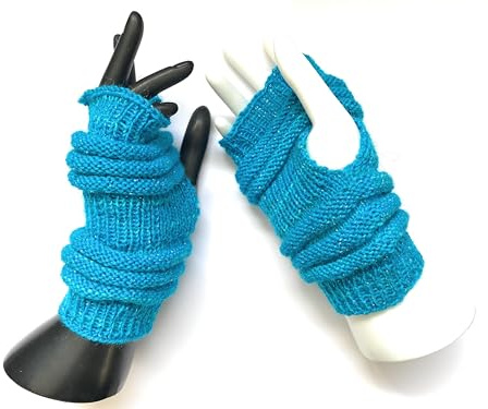 Handgestrickte Stulpen Damen, anthrazit, fingerlose Handschuhe | aus Wolle, warme Armstulpen, Pulswärmer, handmade, Unikat