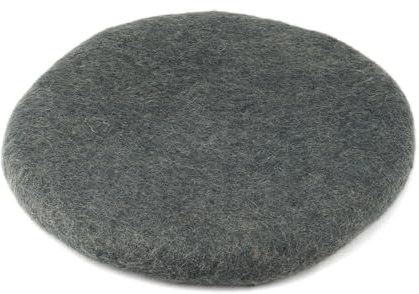 feelz Filzkissen Sitzkissen rund Filz Verschiedene grau- und naturtöne 100% Wolle 35 cm Höhe 2-3 cm Handarbeit (Anthrazit)