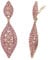 EVER FAITH Damen Ohrclips Hänger Kristall Hochzeit Braut Party Vintage Charm 2 Blatt Ohrringe Clip Rosa Gold-Ton