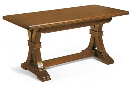 Arte Povera-Tisch, ausziehbar, Verschiedene Größen, dunkler Nussbaum (160_x_85_cm)