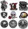 VETPW 9 Large Pieces Skull Design Decorative Iron on Patches, Sew On Patches Embroidery Applique Repair Stickers for Clothing, Shirts, Backpacks, Jackets, Jeans, Hats, Curtain, Repair the Hole