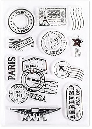 ECMQS Retro Multielement Transparente Briefmarke, Silikon Stempel Set, Clear Stamps,DIY Scrapbooking Werkzeug Bastelei
