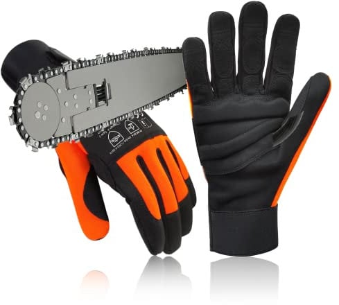 Intra-FIT Chainsaw Gloves Saw Protectionon on Left Hand Back, Cut-resistance Gloves EN ISO 11393-4, CLASS 1, EN 388: 4122X