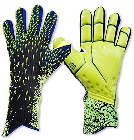 OLYSPM Torwarthandschuhe Kinder,Fußball Handschuhe,Torwart Handschuhe mit Umfassendem Schutz für Einen Perfekten Treffer,rutschfeste Atmungsaktive Fussballhandschuhe,Größe 6/7/8/9/10(Grün)