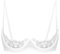 FEESHOW Women's Sheer Lace Cupless Lingerie Underwired Shelf Bras Bare Exposed Breast Push Up Bra Tops White XL