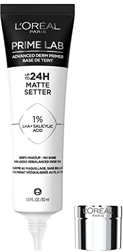 L'Oreal Paris Prime Lab Up to 24H Matte Setter Face Primer Infused with Salicylic Acid to Grip and Extend Makeup with a No Shine Finish, 1.01 Fl Oz
