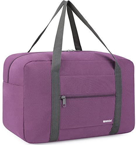 Ryanair Handgepäck 40x20x25cm Handgepäck Tasche für Flugzeug Reisetasche Klein Faltbare Sporttasche Weekender Handgepäck Koffer für Herren und Damen von WANDF (Violett 20L)