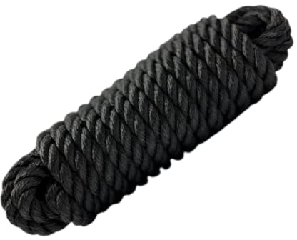 Synx Tools Landfestes Seil,15 Meter 16mm Durchmesser, Seil, universell einsetzbar Farbe schwarz, Bootsseil Boot Fenderleine Nylon Dockline
