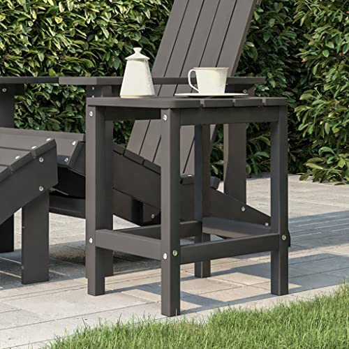 FIRBNUS 38x38x46 cm Adirondack Terrassentisch Sofatisch Beistelltisch UV Beständigem Couchtisch Garten Teetisch Kaffeetisch Esstisch Anthrazit Outdoor Tisch HDPE und Stahl Lange Lebensdauer