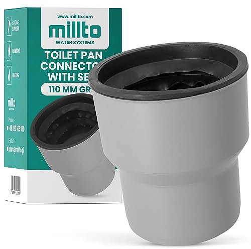 Millto™ Raccordo di collegamento per WC 110 con guarnizioni in gomma, tubo di collegamento, tubo di collegamento, guarnizione per tubo igienico, accessorio di collegamento per WC