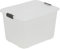 BranQ Home essential, 30 Litre Heavy Duty Large Storage Box with Clip Locked Lid, BPA Free Plastic Stackable Storage Box, Ideal For Garage and Home Storage, 44.7 x 34 x 29.3 cm (LxWxH) - White