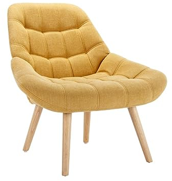 Vente-unique-Sessel - Stoff - Senfgelb - LUOSTO