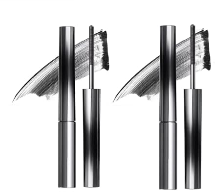 Judy Doll Mascara, Judy Doll - 3D Curling Eyelash Iron Mascara, Judy Doll Iron Strong Mascara, Natural Thickening Lengthening Long Lasting Bristleless Mascara, Non-Clumping, Smudge Proof (Black 2pcs)