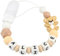 Kowlone Schnullerkette mit Namen Jungen mädchen Silikon Beißring Personalisiert Teddy Bär Schnuller Clips Halter(Braun)