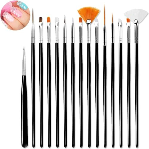 best Gel Nail Brush For Poly Gel, Gum Gel and Builder Gel Nail Extensions, Nail Art, Synthetic, Blackgel brush Ombre brush (Nail Art Brueshes set -black)