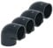 HAF® 4X PVC Fittings Winkel 90° mit 2X 50mm Klebemuffe - Winkelverbinder aus grauem PVC-U für Rohranschlüsse, Poolverrohrungen und vieles mehr... Qualität: Made in Europe. Menge: 4 Stück