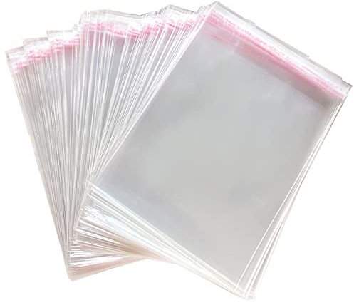 Zydiwo 400 Stück OPP Tütchen Selbstklebend Plastiktüten Cellophantüten Klein Flachbeutel Transparent Weihnachten Tüten Klar Zellophantüt (15 * 20cm)
