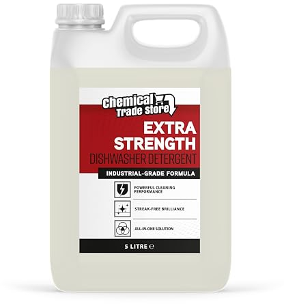 Chemical Trade Store – Commercial Dishwasher Detergent, 5L – Removes Grease & Stains, Heavy-Duty Formula For Commercial & Industrial Dishwashers