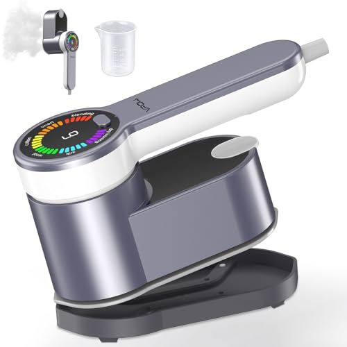 Ferro da Stiro Viaggio Stiratore Verticale: 2 in 1 Mini Stiratrice Portatile LCD - 1200W Riscaldamento Rapido con Capacità 120ml - Ferro da Vapore Togliere le Pieghe Facile e Veloce per Viaggi e Casa