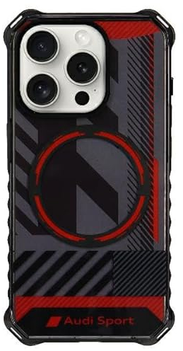 Audi IML Sport Case Hülle für iPhone 15 Pro Max 6.7 Schwarz hardcase AU-IMLMIP15PM-RSQ/D2-BK