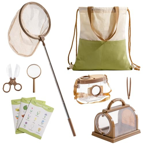 ROBOTIME Kids Explore Kit & Bug Catcher Kit, equipo educativo de camping para niños, kit de exploración al aire libre, juguete de aventura, regalo para niños y niñas de 3 a 12 años