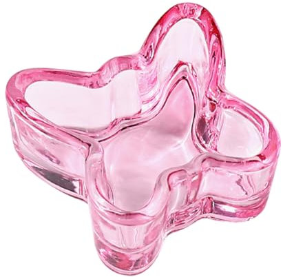 Healeved Maniküre Dappen Dish Cup Schmetterlingsform Kristallglas Nagel Pinselbecher Für Acrylnägel Maniküre-zubehör Für Nail Art Einfach Zu Reinigen Dekorativ Und Vielseitig