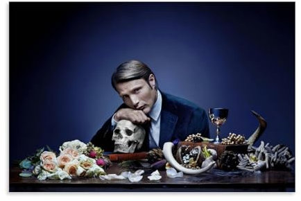 NeBaln Mads Mikkelsen Filmstar-Poster, dekoratives Gemälde, Leinwand, Wandkunst, Wohnzimmer, Schlafzimmer, 60 x 90 cm