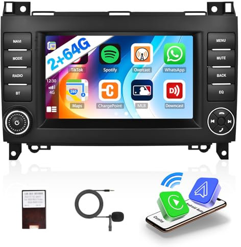 2G+64GB CAMECHO Android 13 Autoradio für Mercedes Benz W169 B200 W639 Viano Vito Sprinter mit Navi Carplay Android Auto Wireless, Double Din mit 7-Zoll Bildschirm mit RDS/FM Bluetooth 5.0+DSP
