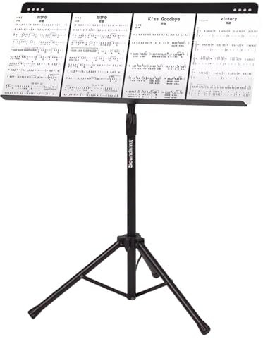 MNBVH Robuster Musiknotenhalter, Dirigenten-notenständer – Höhenverstellbar Von 91,9–135,9 cm, Drehbare Bücherpult-unterstützung Für Bühnenstudio