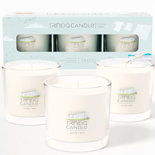 TRINIDa Candles Gifts for Women, Scented Candles Gifts for Her, 45Hrs Clean Linen Votive Candle Gift Set