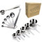 Set di 12 cucchiai dosatori in acciaio inox, set di 12 pezzi, tra cui mollette per cucchiaio, misurino, set di misurini, tazze di misura per ingredienti secchi e liquidi – misurino grammi, misurino