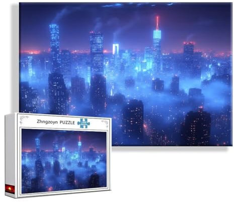 Puzzle Stadt New York 4000 Teile Groß XXL 140 x 87 cm, Jigsaw Art Impossible Erwachsene Anspruchsvoll, Klassische Jigsaw Erwachsene, Junge, Mädchen, Geschicklichkeitsspiel für Die Ganze Familie K-4