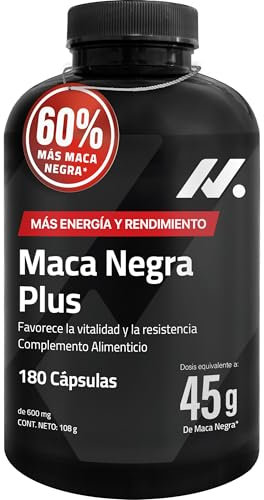 Maca Negra 45,000 mg – 180 Cápsulas Veganas – Energía, Vitalidad y Testosterona – Con L-Arginina, Taurina, Zinc, Calcio, y B6 – Producto europeo | Calidad y seguridad desde la UE