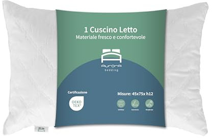 Aurora Bedding Cuscino Memory Foam Fiocchi 45x75 H12cm - Guanciale Letto in Micro Capsule di Poliuretano a Lenta Memoria - Cuscino per Dormire di Lato o Supini - Guanciale Memory Foam Extra Comodo