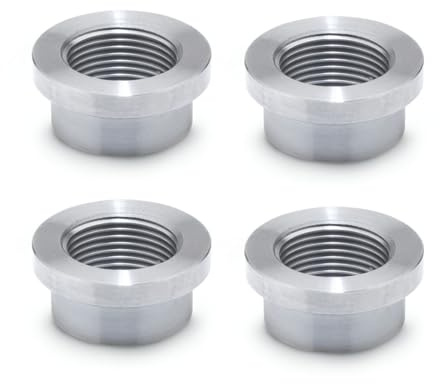 Ganter Normelemente Manguito de soldadura, manguito, acero, 4 unidades, rosca fina M12 x 1,5, con pretina, GN 7490-ST-M12X1,5-B