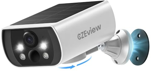 CZEview 3K 5MP Überwachungskamera Aussen Akku Solar, Magnetische Montage