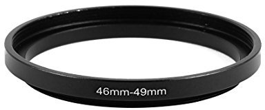 sourcing map 46mm to 49mm Camera Filter Lens Adapter Ring, 46mm-49mm Step Up Ring Adapter 46mm Male 49mm Female Stepping Up Filter Ring for Digital DSLR SLR Camera, Black
