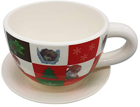 Land-Haus-Shop Jumbo Weihnachtstasse,Keramik,Weihnachts Blumen Deko Engel Tannenbaum Fest Tasse (LHS)