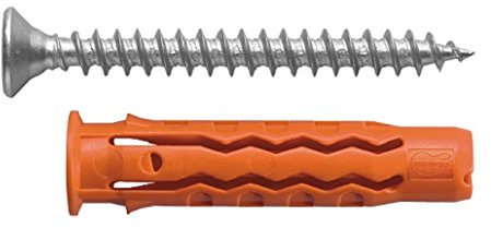 Mungo MQ-S 1380050 Tassello Universale in Nylon con Vite Truciolare, 5x25 / 1.5 mm, 100 Pezzi