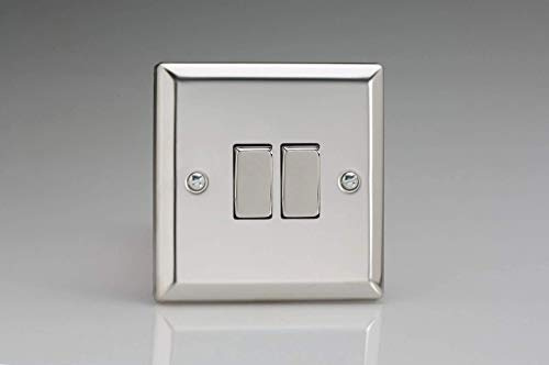 Varilight XC2D Rocker Switches Chrome 2 Gang Mirror Chrome