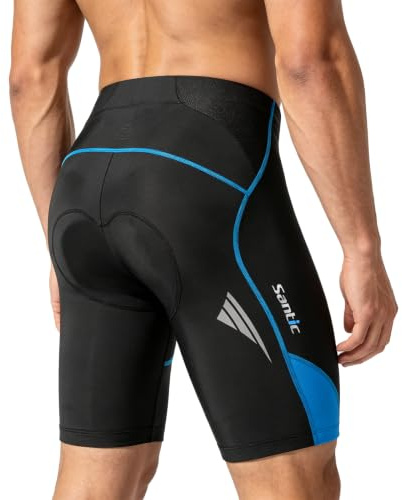 Santic Radlerhose Herren Kurz mit Sitzpolster Radhose Herren Kurz Fahrradhose Herren Gepolstert Radshorts Herren mit Polster - Genting
