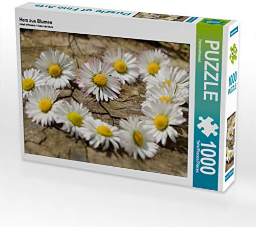 CALVENDO Puzzle Herz aus Blumen | 1000 Teile Lege-Größe 64 x 48 cm Foto-Puzzle für glückliche Stunden
