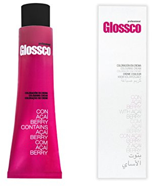 GLOSSCO PROFESSIONAL - Tinte Pelo Glossco 6.3 Rubio Oscuro Dorado, 100 ml, Coloración Permanente en Crema, con Açaí Berry y Aceite de Argán, Cobertura Total, Brillo y Color Intenso, Mayor Duración