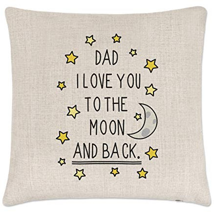 Gift Base Papa I Love You to The Moon and Back Leinen Kissenbezug