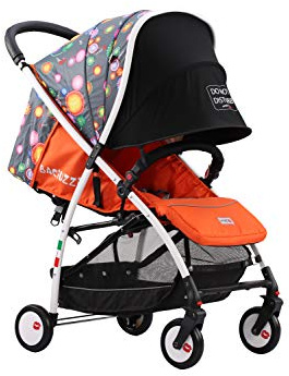 Baciuzzi, passeggino leggero, pieghevole compatto con chiusura lampo semplice e pratica ad una mano, passeggino accessoriato, traspirante, BX Fumo